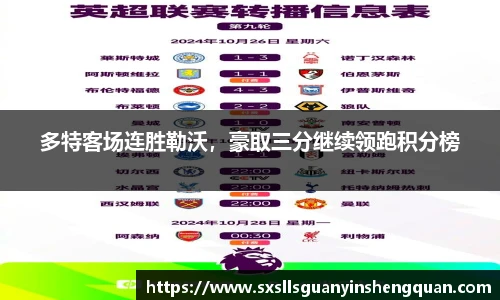 多特客场连胜勒沃，豪取三分继续领跑积分榜