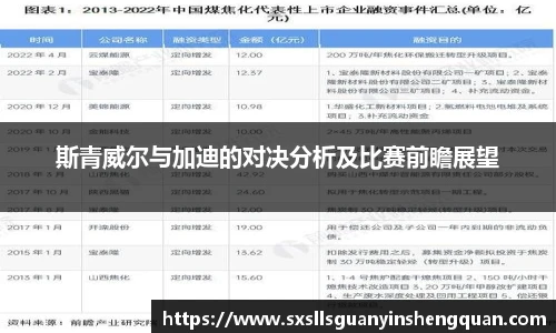 斯青威尔与加迪的对决分析及比赛前瞻展望